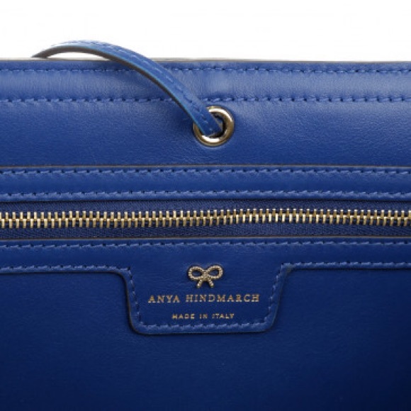 Anya Hindmarch Smiley Dark Blue Circus Tote - Picture 3 of 7